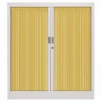 ARMOIRE MÉTAL CLASSTOUT COLOR - A RIDEAUX - L. 90 X H. 100 CM - CORPS ALUMINIUM  - RIDEAUX ORANGE