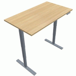BUREAU MOTORISÉ L140XP80 CM ÉP.25 MM CHÊNE CLAIR/ALU - EOL