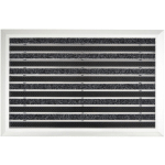 PAILLASSON EN ALUMINIUM OPTIMUM MAT ANTI-ROUILLES/RÉSISTANT AUX UV AVEC BROSSES 45 X 75 CM - ARGENT/NOIR