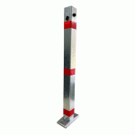 POTEAU ACIER 70X70 MM GALVA+ REFLEX ROUGE RABATABLE - CROSO