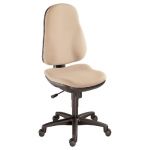 SIÈGE DE BUREAU À ROULETTES NOA - AJUSTABLE - EN TISSU - HAUTEUR DOSSIER 57 CM - COULEUR SABLE