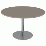 TABLE MENORCA Ø120 T6 - ÉP. 24 MM STRAT ABS PRALINE/CHROMÉ - MOBIDECOR