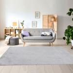 JADOREL - 60X110 - TAPIS SHAGGY EMOTICO LL ARGENT 60X110 EN POLYESTER DOUX ET SOYEUX - ARGENT