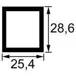 TUBE RECTANGULAIRE LG.3M. DIM.25,4X28,6 TCM