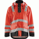 VESTE DE PLUIE NIVEAU 2 ROUGE FLUORESCENT/NOIR TAILLE 4XL - MANUTAN COLLECTIVITÉS