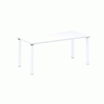 BUREAU DROIT EDEN L 160 X P 80 CM PLATEAU BLANC PIÉTEMENT MÉTAL BLANC