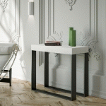 ITAMOBY - CONSOLE EXTENSIBLE 90X40/300 CM ELETTRA PREMIUM FRÊNE BLANC STRUCTURE ANTHRACITE