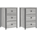 TABLES DE CHEVET 2 PCS SONOMA GRIS 40X36X60CM BOIS D'ING�NIERIE - VIDAXL