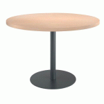 TABLE DE RÉUNION RONDE ECLA CHÊNE CLAIR Ø 120 CM PIÉTEMENT ANTHRACITE