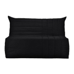 BANQUETTE BZ 3 PLACES BECCI - TISSU NOIR - MADE IN FRANCE