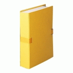 LOT DE 10 - CHEMISE EXTENSIBLE SANS RABAT EXACOMPTA À BOUCLE DOS 12 CM JAUNE