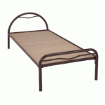 LIT TÊTE ARCEAU MÉTAL ALBA SOMMIER AGGLO 90X190CM COLORIS BRUN GIVRÉ - MANUTAN COLLECTIVITÉS