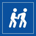 LOT DE 2 - PANNEAU ACCESSIBILITÉ, ASSISTANT PERSONNEL DISPONIBLE - 250 X 250 - BLEU - PVC