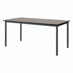 TABLE MALIBU 160X80 T5 4P STR ANTIB GRIS U727/NOIR GRIS 7016