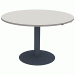 TABLE MANO RÉG. Ø120 STRAT ALAISÉ GRIS PERLE GRIS/NOIR SABLÉ - MOBIDECOR