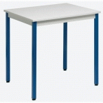 TABLE UNIVERSALIS RECTANGLE 70X60 PLT GRIS PIED 5010 BLEU