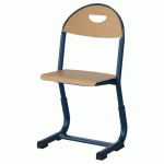 CHAISE MALIBU AST RÉG. T1/T3 ASS/DOS HÊTRE - ACIER BLEU 5005 - MANUTAN EXPERT