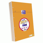 LOT DE 3 BLOCS DE BUREAU OXFORD 21 X 31,5 CM AGRAFÉ ORANGE - 5 X 5 - 80 FEUILLES PERFORÉES