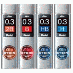 MINES FINES POUR PORTE-MINES AIN STEIN C273, DURETÉ H - LOT DE 7