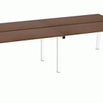 PÔLE DE 4 BUREAUX DROITS NOYER L 140 X P 60 CM, PIÉTEMENT MÉTAL BLANC - ARCH