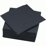 SERVIETTE JETABLE DOUBLE POINT NOIR 38 X 38 CM (VENDU PAR 50)