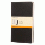 SET DE 3 CAHIERS MOLESKINE NOIR 13 X 21 CM IVOIRE LIGNÉ 80 PAGES