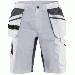 SHORT PEINTRE STRETCH BLANC/GRIS FONCÉ TAILLE 50 - BLAKLADER