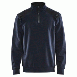 SWEAT COL CAMIONNEUR BICOLORE MARINE FONCÉ/NOIR TAILLE S - BLAKLADER