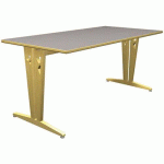 TABLE IRISS 160 X 80 CM DL - STRAT GRIS ARGILE/HÊTRE NATUREL