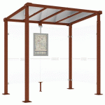 ABRI BUS MILAN 2.50 M - 1 BARDAGE LATÉRAL - ASPECT CORTEN - PROCITY