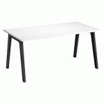 BUREAU DROIT INDIVIDUEL BLANC 160 X 80 CM, PIÉTEMENT MÉTAL ANTHRACITE EXPRIM