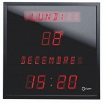 HORLOGE MURALE LED CALENDRIER 28 X 28 - ÉLECTRIQUE