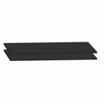 JEU DE 2 TABLETTES NOIRES POUR ARMOIRES MÉTALLIQUES À PORTES COULISSANTES GRAND VOLUME-JUMBO L 120 X P 45 CM
