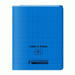 LOT DE 10 - CAHIER A RABAT CONQUERANT CLASSIQUE AGRAFE 170X220 96P 90G SEYES POLYPRO BLEU