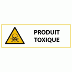 LOT DE 2 - SIGNALÉTIQUE DE DANGER - PICTO PRODUIT TOXIQUE - W002 - ISO 7010 297 X 105 MM PVC 2 MM