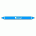 LOT DE 5 - MARQUEUR DE TUYAUTERIE - RETOUR AIR - NFX 08-105 - VINYLE LAMINÉ 450 X 52 MM