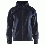 SWEAT ZIPPÉ À CAPUCHE MARINE FONCÉ/NOIR TAILLE XL - BLAKLADER