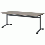 TABLE MALIBU 180X80 T5 DL STRA ABS GRIS U727/GRIS 7016