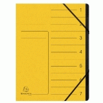 TRIEUR AGRAFÉ AVEC ÉLASTIQUES INTÉRIEUR NOIR 7 COMPARTIMENTS - A4 - JAUNE - LOT DE 10