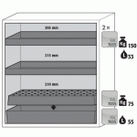 ARMOIRE SÉCURITÉ S-CLASSIC-90 S90.129.120.WDAS GRIS CLAIR