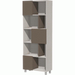 BIBLIOTHÈQUE IDENTITÉ 3 PORTES 70/185/30 CM ARGENT/BRUN - MANUTAN COLLECTIVITÉS