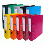 LOT DE 10 - CLASSEUR À LEVIER PLASTIFIÉ EXACOMPTA PREM TOUCH A4 - DOS 7 CM COULEURS ASSORTIES VIVES