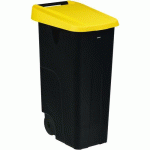 POUBELLE MOBILE COUVERCLE PLEIN MOVATRI GREEN - 110L - JAUNE - ROSSIGNOL PRO