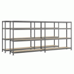 RAYONNAGE MODULO - JEU 2 ÉTAGÈRES RACK DOUBLE - 8 PLATEAUX