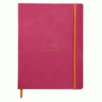 RHODIARAMA CARNET SOUPLE 19X25 CM 160 PAGES DOT PAPIER IVOIRE 90G FERMETURE ÉLASTIQUE - FRAMBOISE