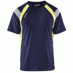 T-SHIRT MARINE/JAUNE FLUORESCENT TAILLE XS - 333210308833XS - MANUTAN COLLECTIVITÉS