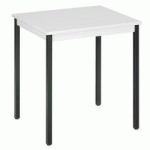 TABLE MULTI-USAGES GRIS CLAIR L 70 X P 60 CM - ÉCO - PIÉTEMENT NOIR