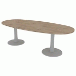 TABLE DE RÉUNION PLATEAU OVALE L.240 ORME 2 PIEDS - QUADRIFOGLIO