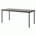 TABLE MALIBU 180X80 T6 4P STR ANTIB GRIS U727/NOIR GRIS 7016