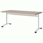 TABLE MALIBU 180X80 T6 DL STRA ALAISÉ ACACIA/BLC 9016 - MANUTAN EXPERT